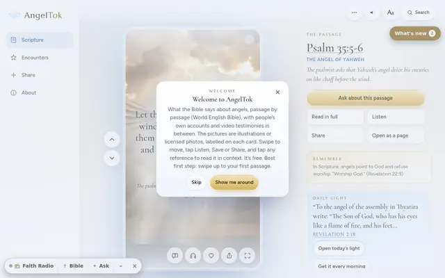 AngelTok home page