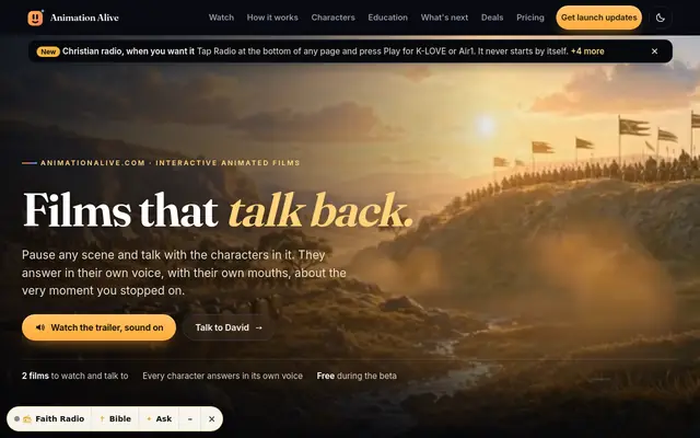 Animation Alive home page
