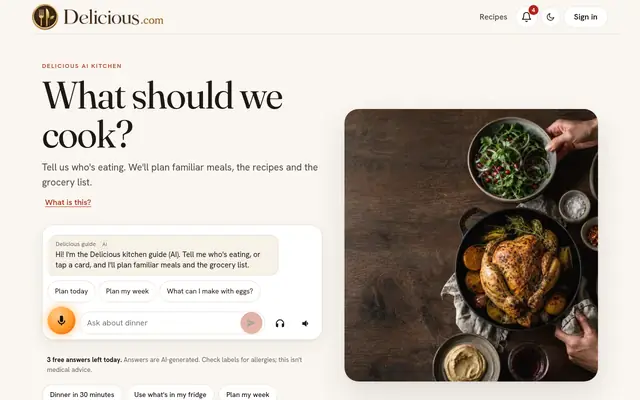 Delicious.com home page