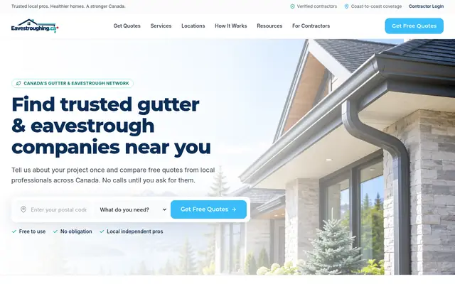 Eavestroughing.ca home page