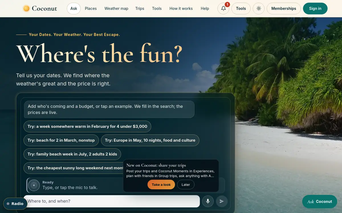 Coconut.com home page