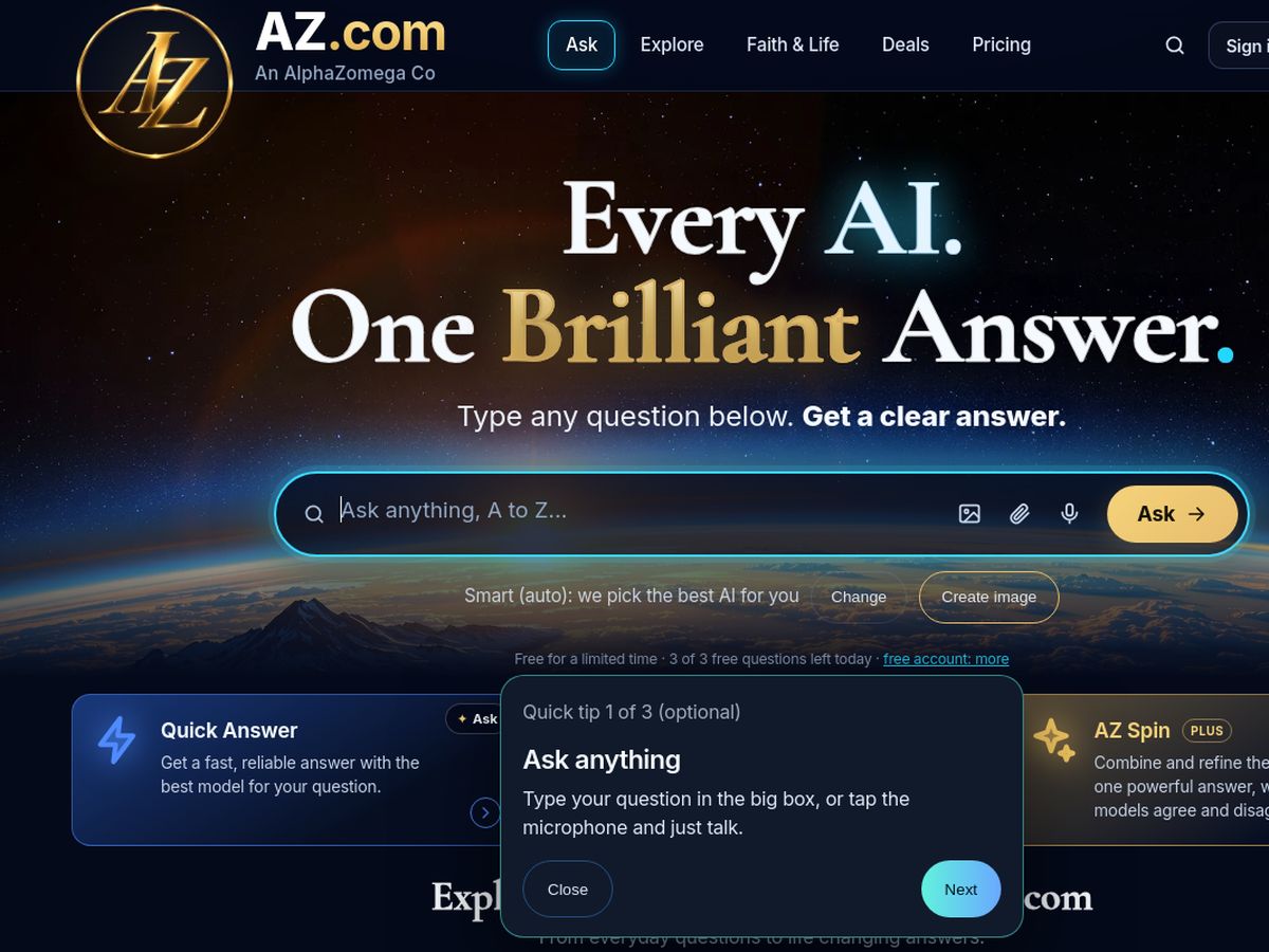 AZ.com website preview