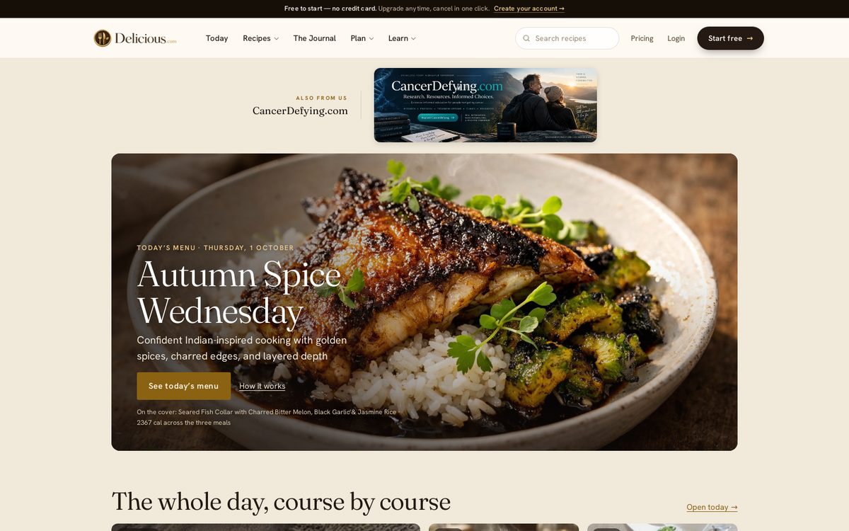 Delicious.com website preview