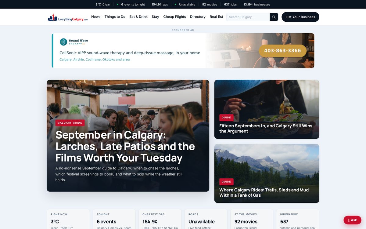 EverythingCalgary.com website screenshot