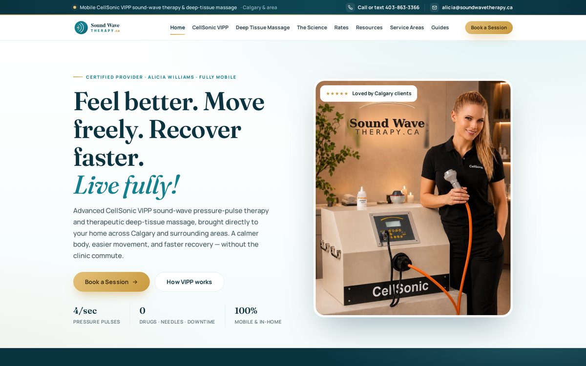SoundwaveTherapy.ca website screenshot