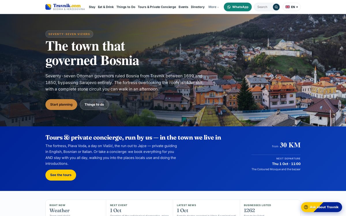 Travnik.com website preview